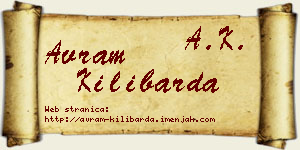 Avram Kilibarda vizit kartica